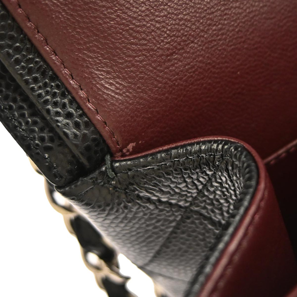 Chanel Black Caviar Skin Classic Double Flap Shoulder Bag