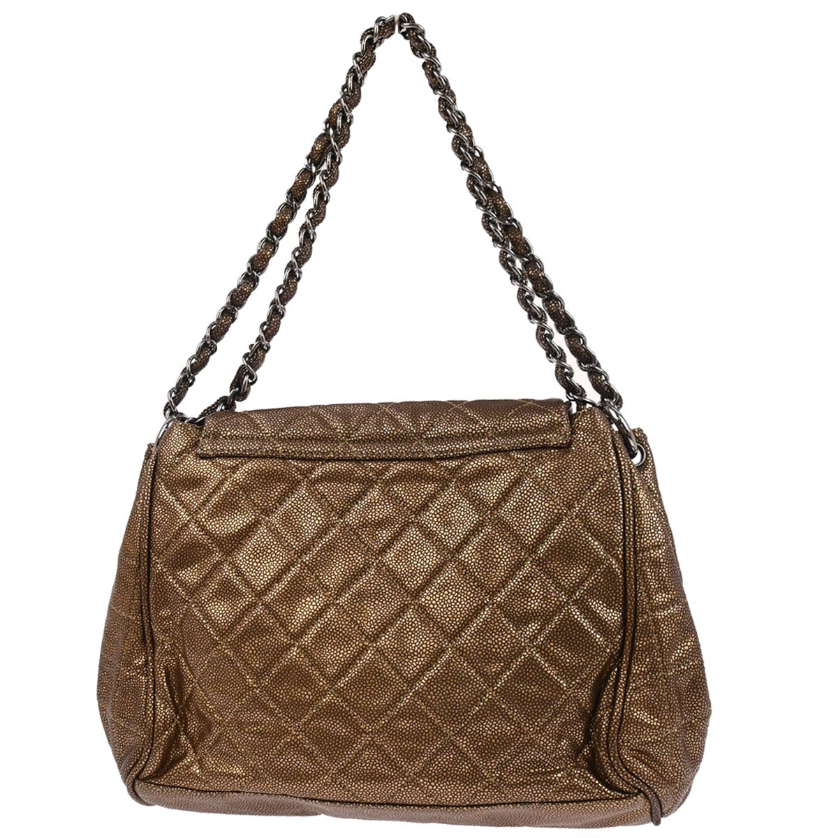 Chanel 2010-2011 Brown Caviar Skin Timeless Accordion Flap Shoulder Bag