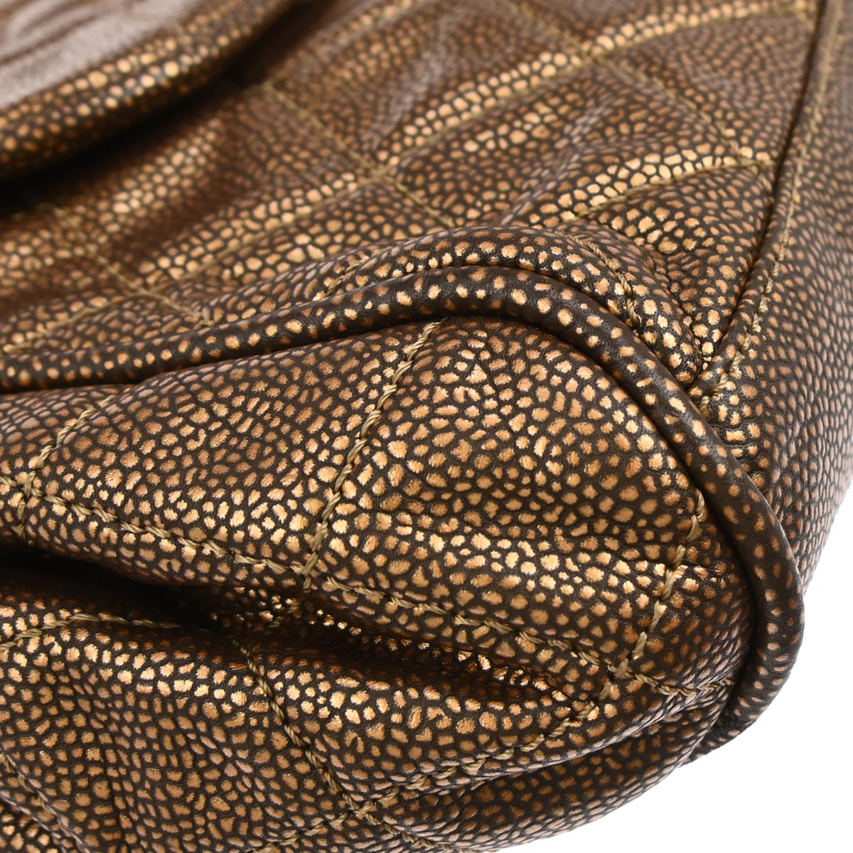 Chanel 2010-2011 Brown Caviar Skin Timeless Accordion Flap Shoulder Bag