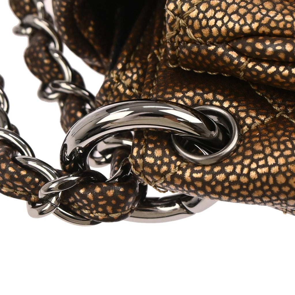 Chanel 2010-2011 Brown Caviar Skin Timeless Accordion Flap Shoulder Bag