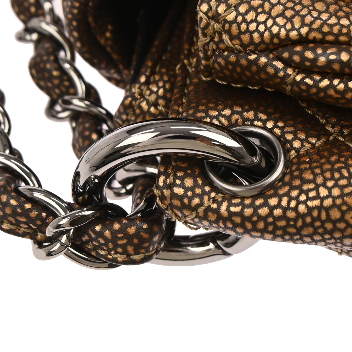 Chanel 2010-2011 Brown Caviar Skin Timeless Accordion Flap Shoulder Bag