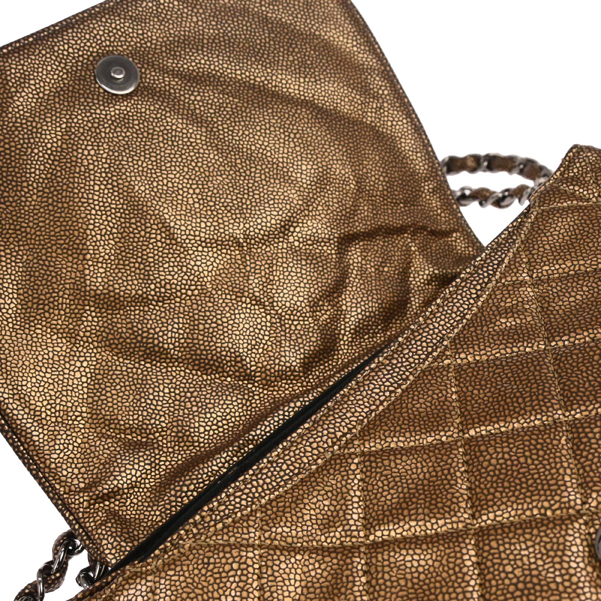 Chanel 2010-2011 Brown Caviar Skin Timeless Accordion Flap Shoulder Bag