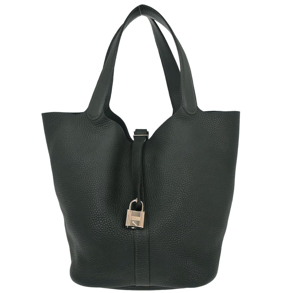 Hermes Vert Anglais Taurillon Clemence Picotin Lock 26 GM Handbag
