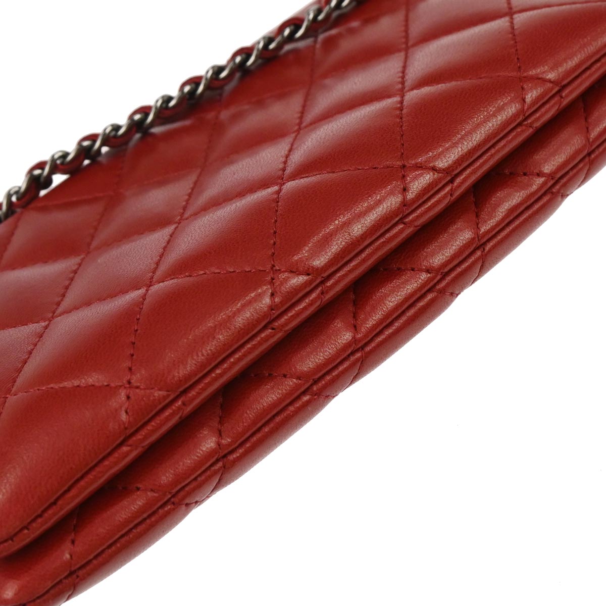 Chanel 2013-2014 Red Lambskin Flap Bag Shoulder Bag