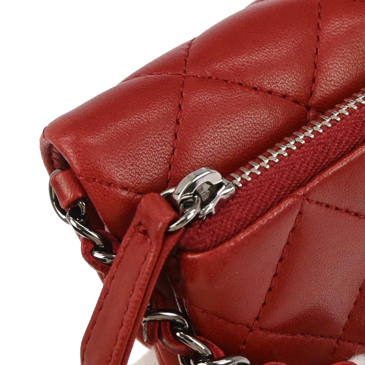 Chanel 2013-2014 Red Lambskin Flap Bag Shoulder Bag