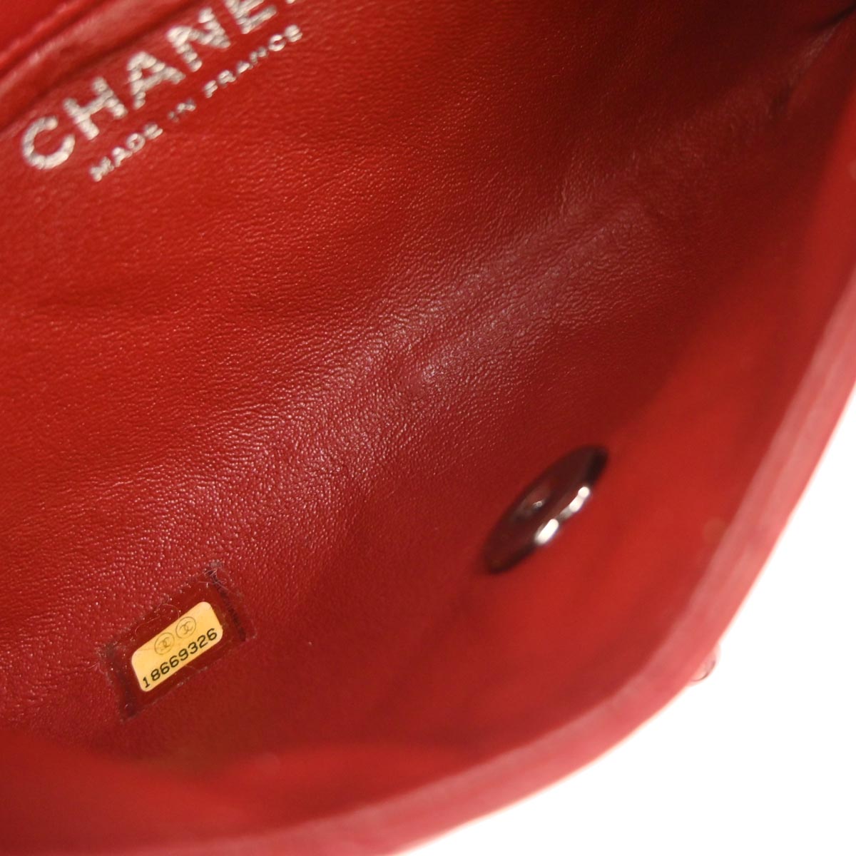 Chanel 2013-2014 Red Lambskin Flap Bag Shoulder Bag