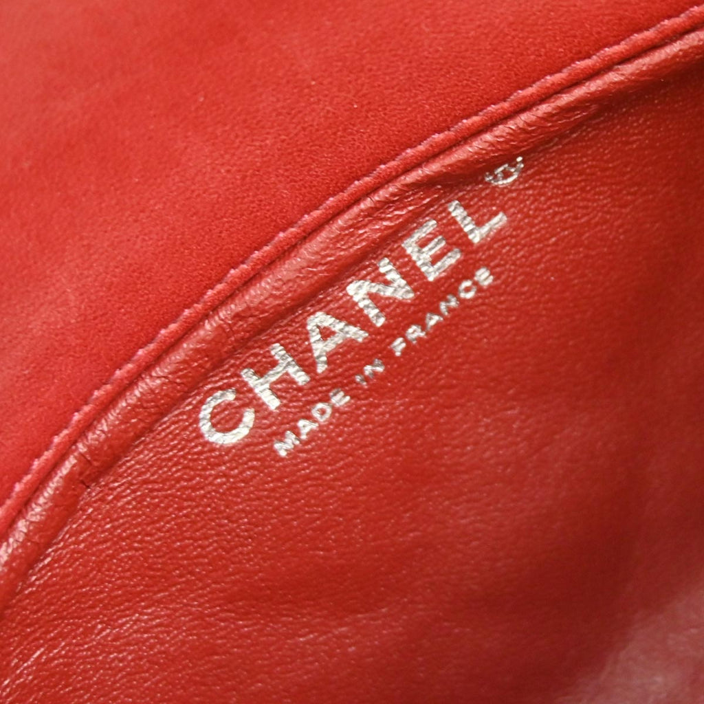 Chanel 2013-2014 Red Lambskin Flap Bag Shoulder Bag