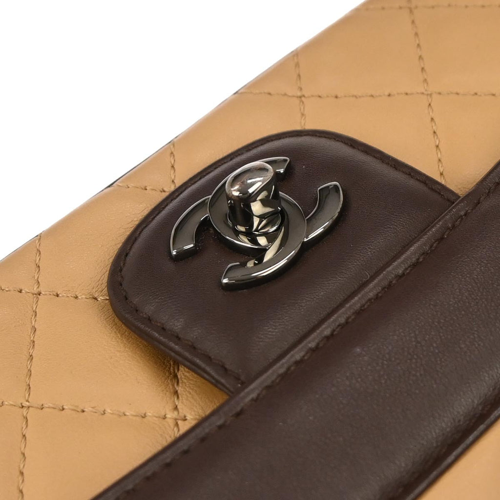 Chanel Beige Brown Lambskin Coco Corset Flap Bag Shoulder Bag