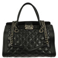 Boy Chanel Black Calfskin Double Stitch ShoulderTote Bag