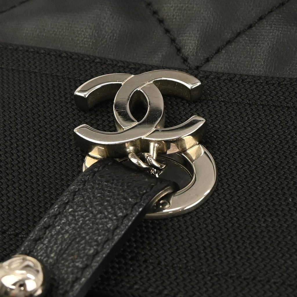 Chanel Black Coated Canvas Paris-Biarritz MM Tote Handbag