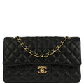 Chanel Black Lambskin Medium Classic Double Flap Shoulder Bag