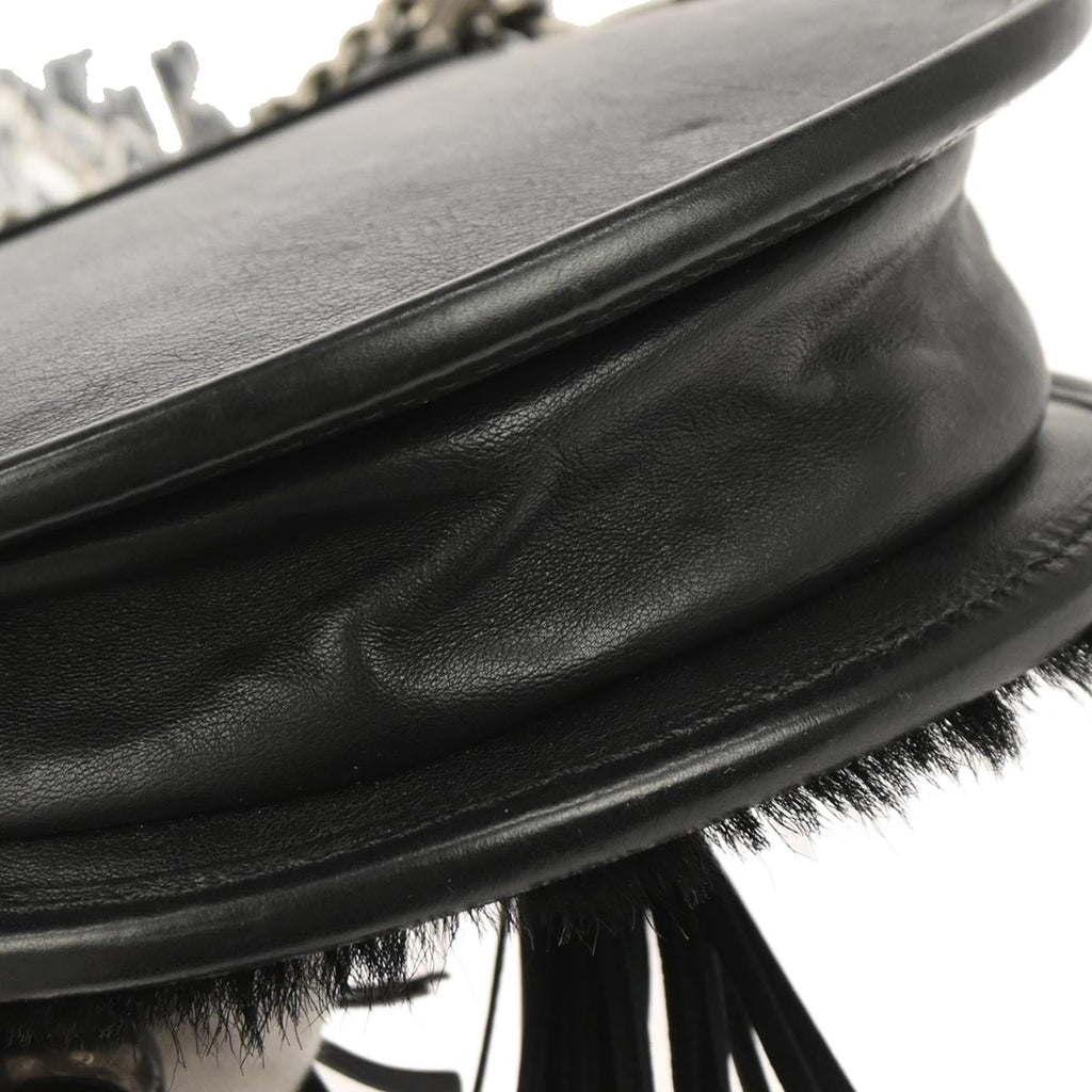 Chanel * 2013-2014 Black Pony Hair Paris Edinburgh Saddle Bag Shoulder Bag