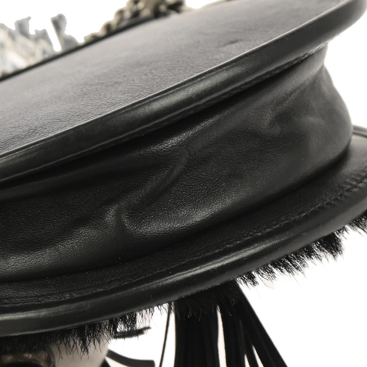 Chanel * 2013-2014 Black Pony Hair Paris Edinburgh Saddle Bag Shoulder Bag
