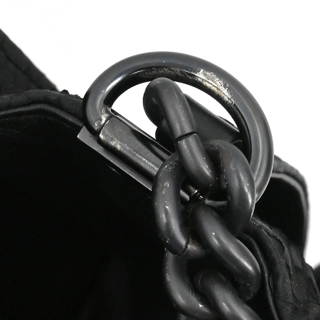 Boy Chanel * Black Python New Medium Shoulder Bag