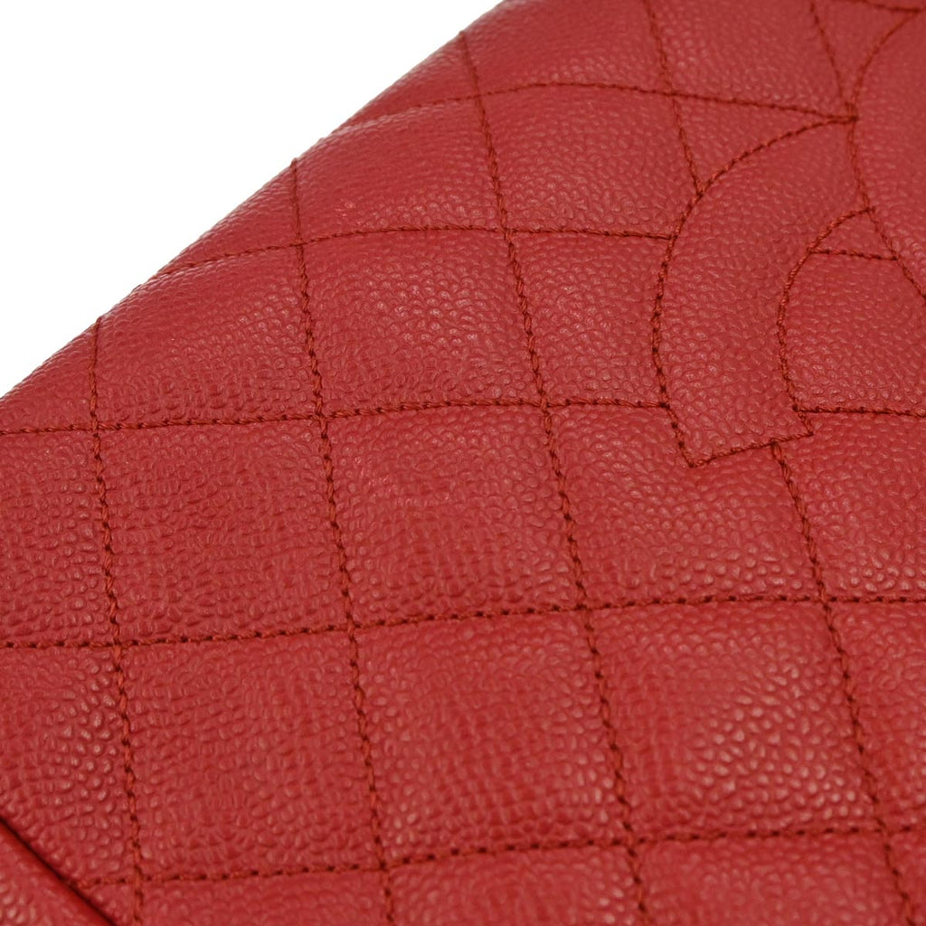 Chanel 2012-2013 Red Caviar Skin Grand Shopping Tote GST Chain Handbag