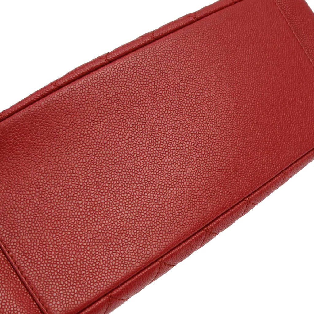 Chanel 2012-2013 Red Caviar Skin Grand Shopping Tote GST Chain Handbag