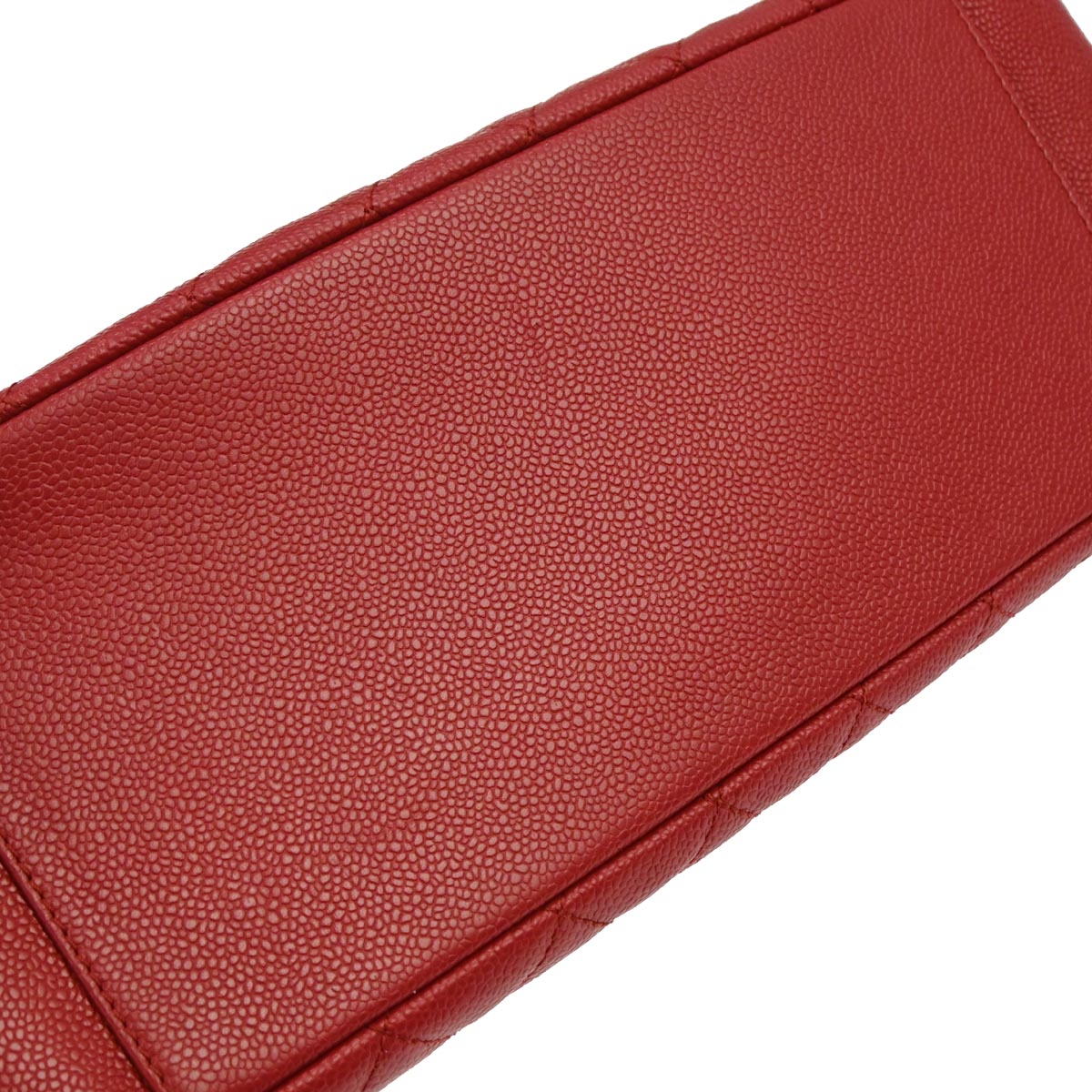 Chanel 2012-2013 Red Caviar Skin Grand Shopping Tote GST Chain Handbag