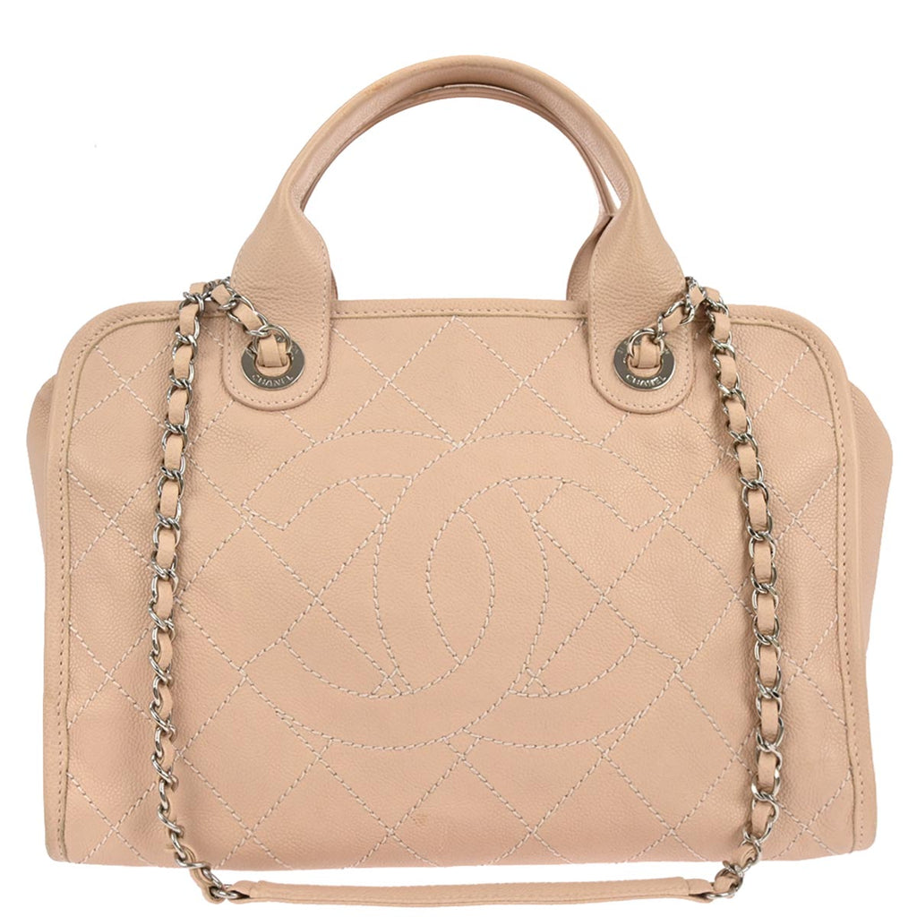 Chanel 2014-2015 Light Pink Caviar Skin Bowling Bag