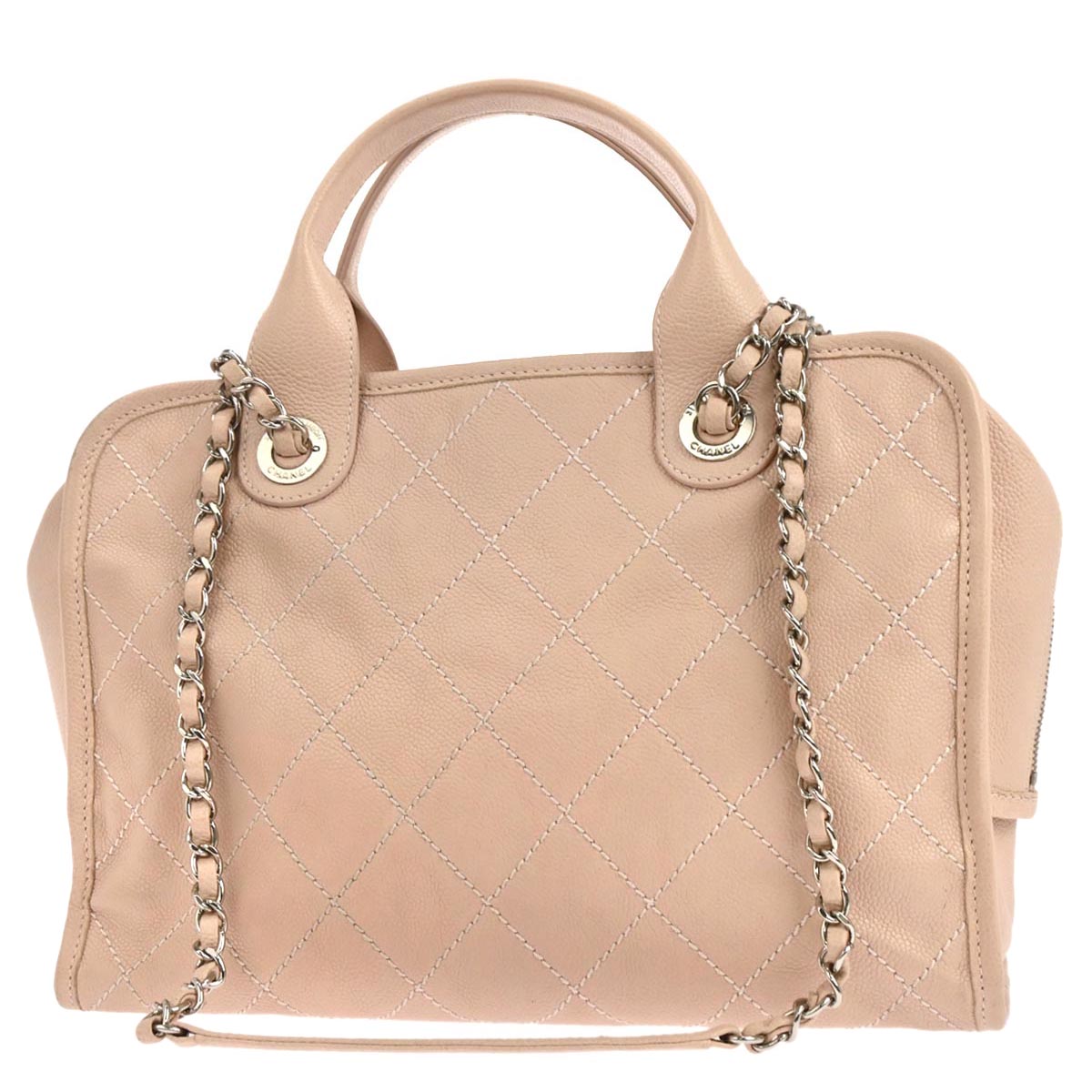 Chanel 2014-2015 Light Pink Caviar Skin Bowling Bag
