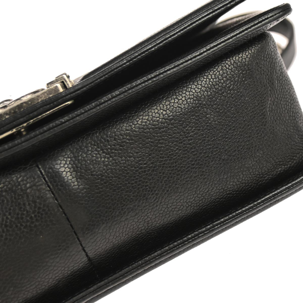 Boy Chanel 2017 Black Caviar Skin Medium Chain Shoulder Bag