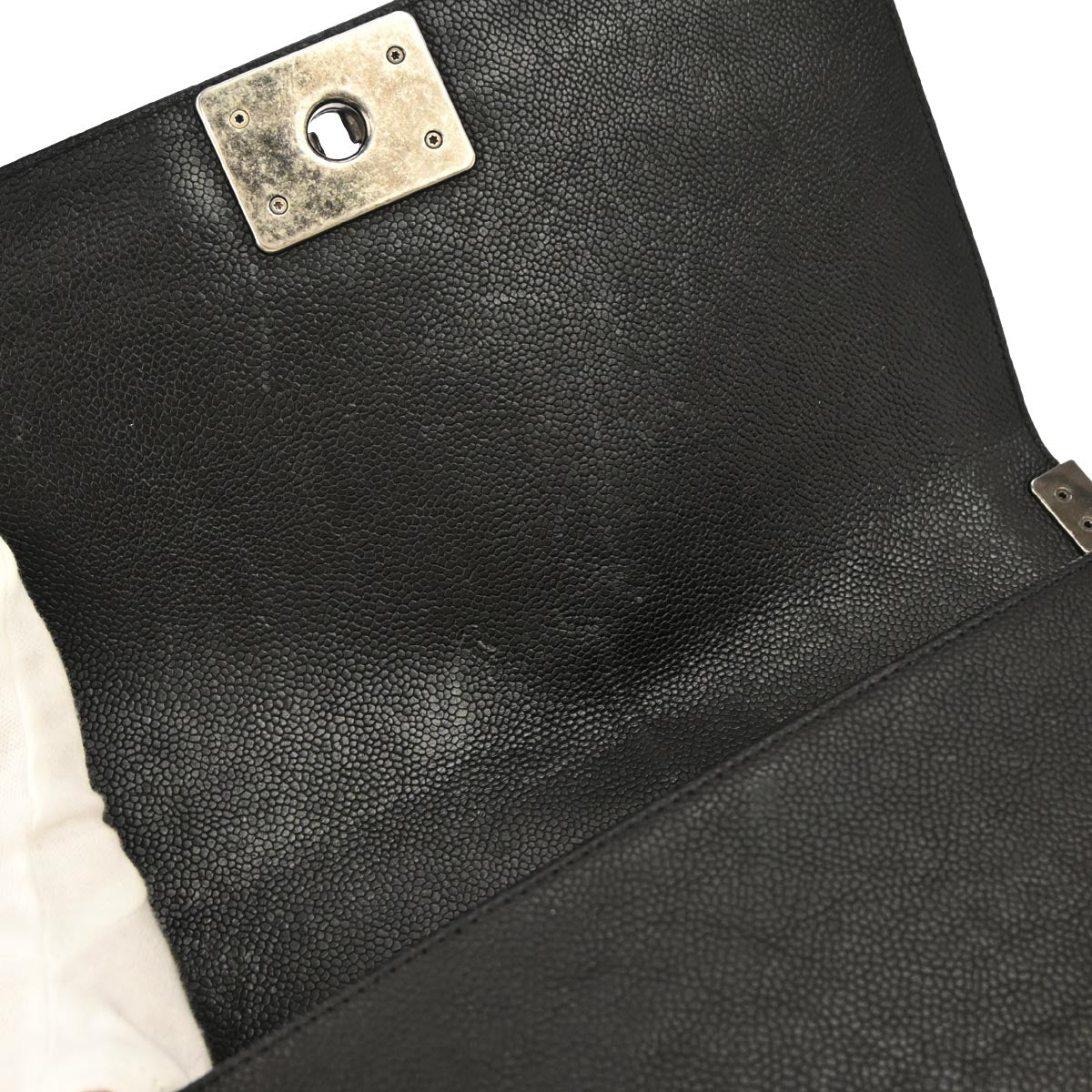 Boy Chanel 2017 Black Caviar Skin Medium Chain Shoulder Bag