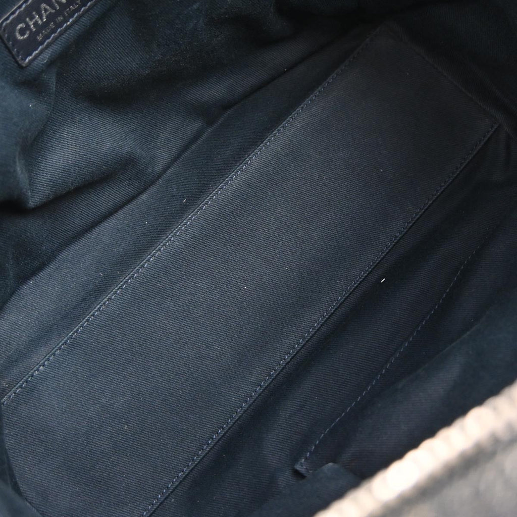 Chanel Navy Canvas Deauville Bowling Bag