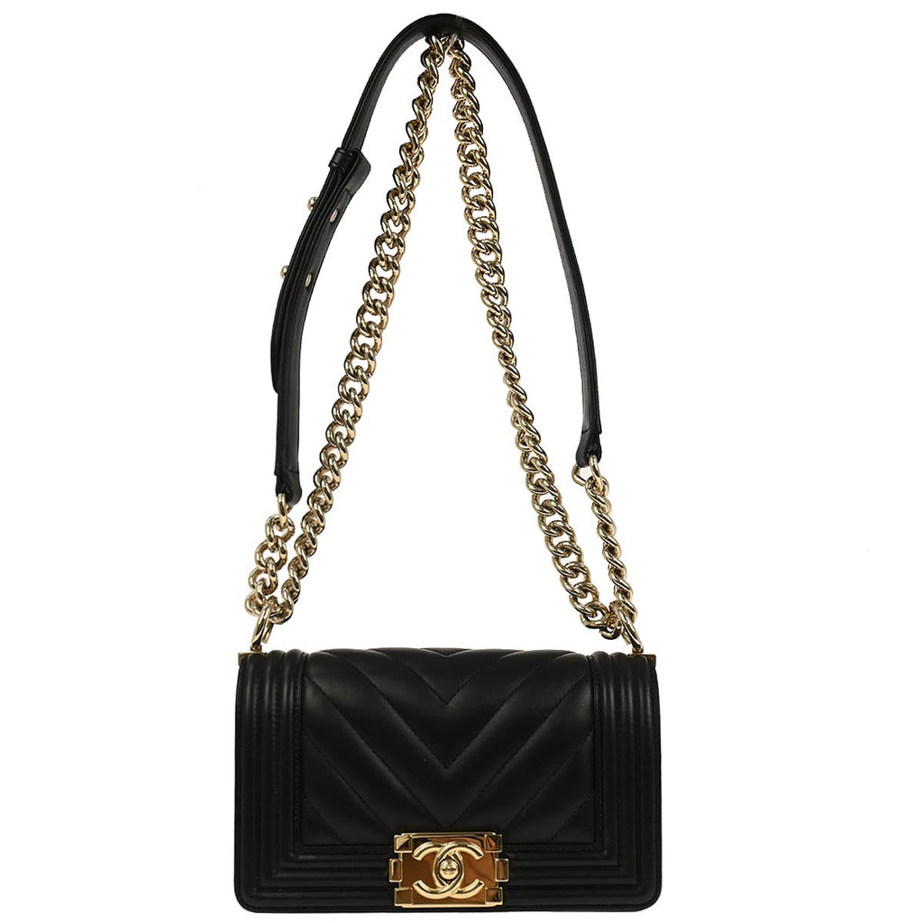 Boy Chanel 2017 Black Lambskin Small Chain Shoulder Bag
