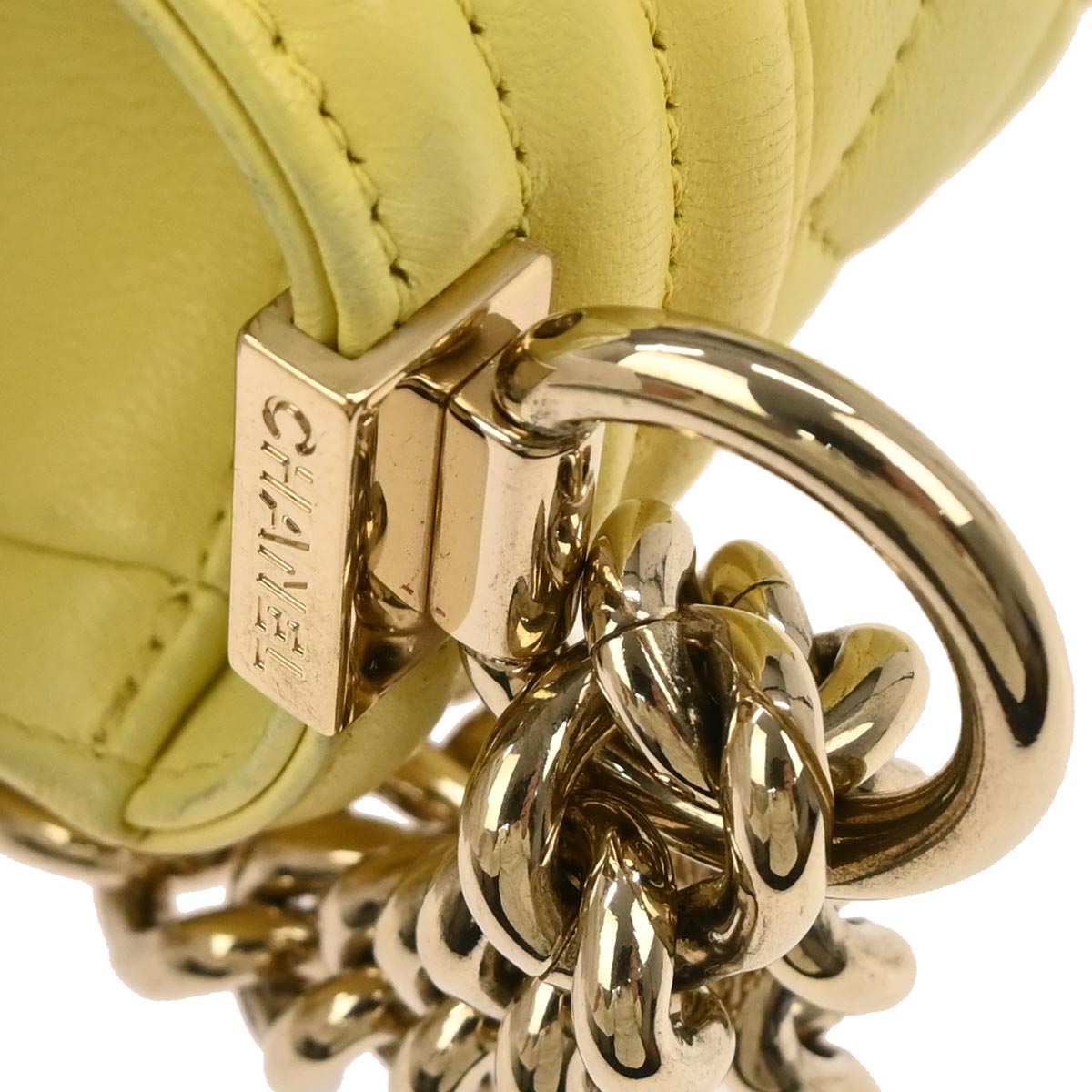 Boy Chanel 2016-2017 Yellow Lambskin Medium Chain Shoulder Bag