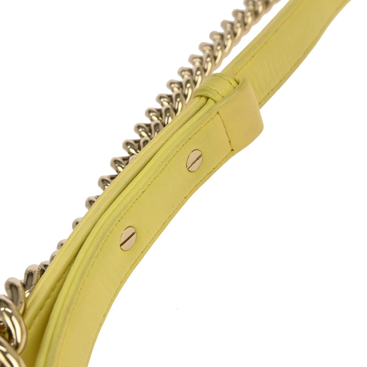 Boy Chanel 2016-2017 Yellow Lambskin Medium Chain Shoulder Bag