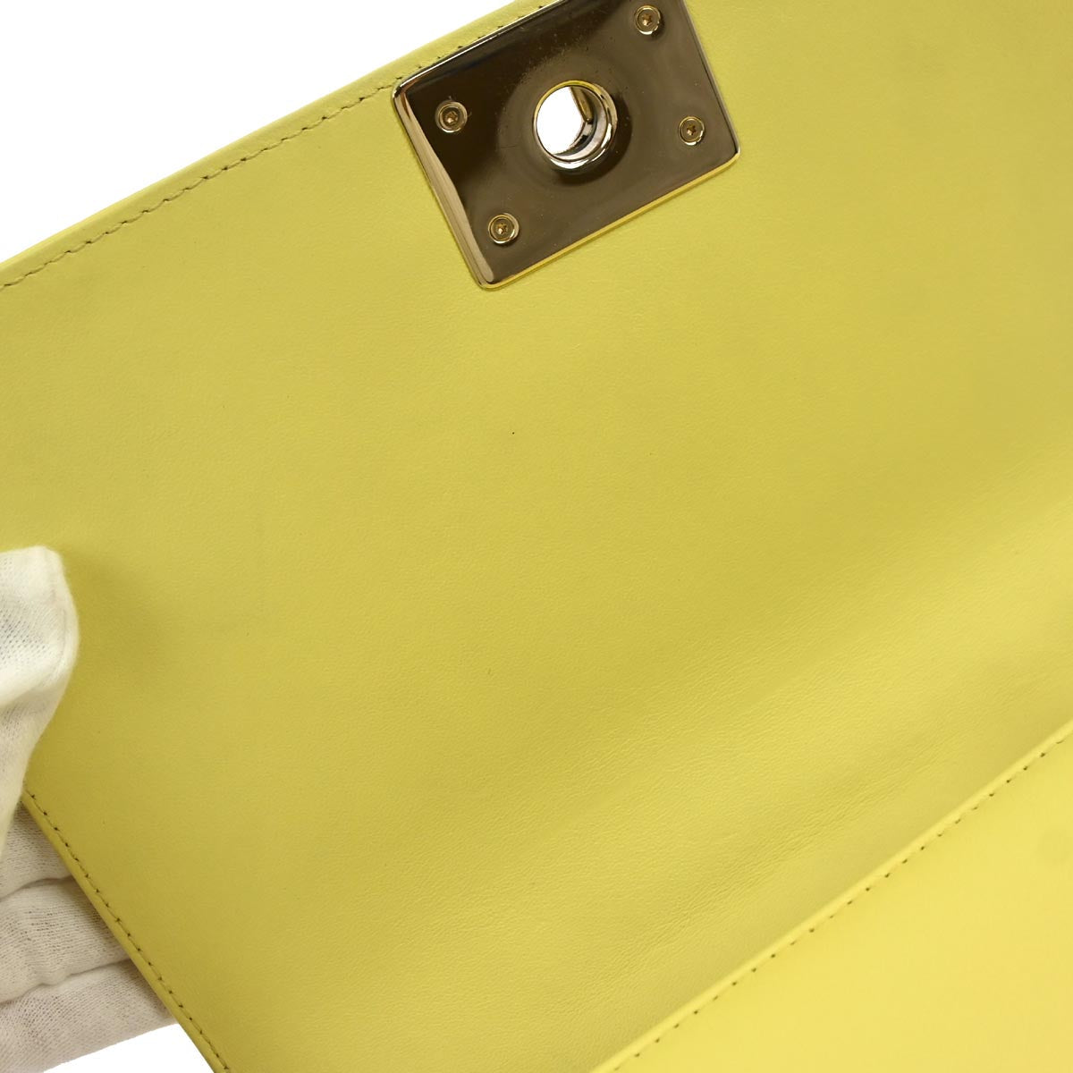 Boy Chanel 2016-2017 Yellow Lambskin Medium Chain Shoulder Bag