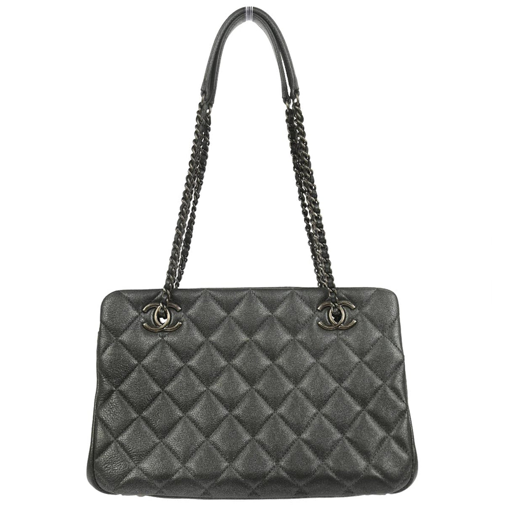 Chanel 2015-2016 Metallic Blue Calfskin Paris-Salzburg CC Eyelet Tote Bag