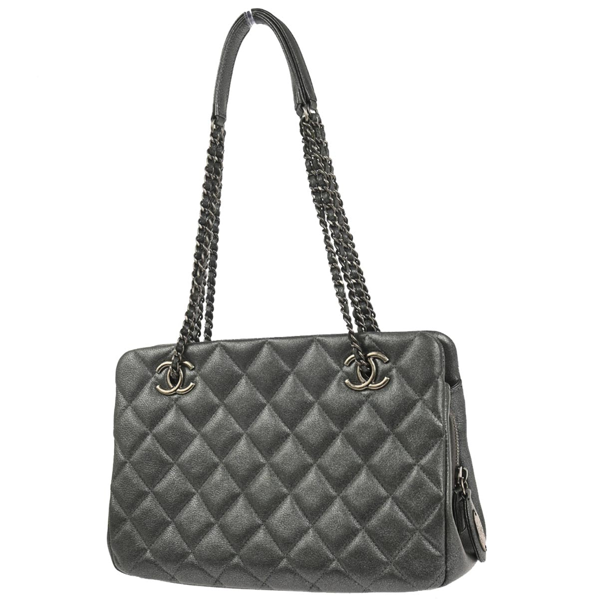 Chanel 2015-2016 Metallic Blue Calfskin Paris-Salzburg CC Eyelet Tote Bag