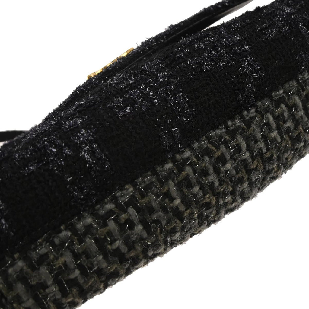 Chanel Black Tweed Double Sided Shoulder Bag