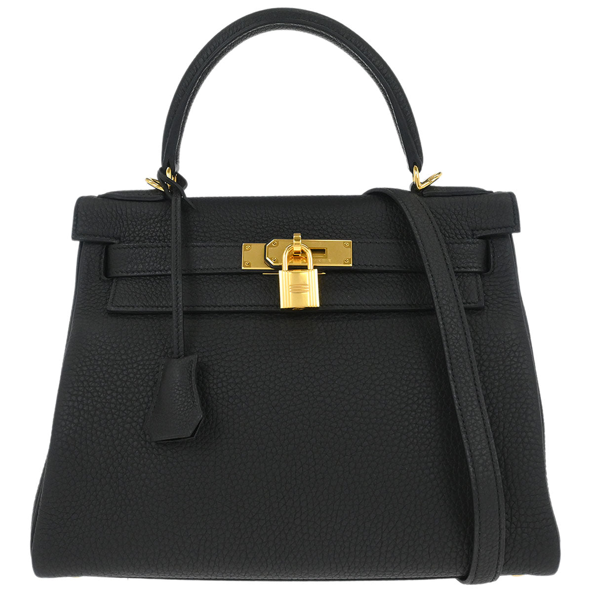 Hermes Black Togo Kelly 28 Retourne 2way Shoulder Handbag