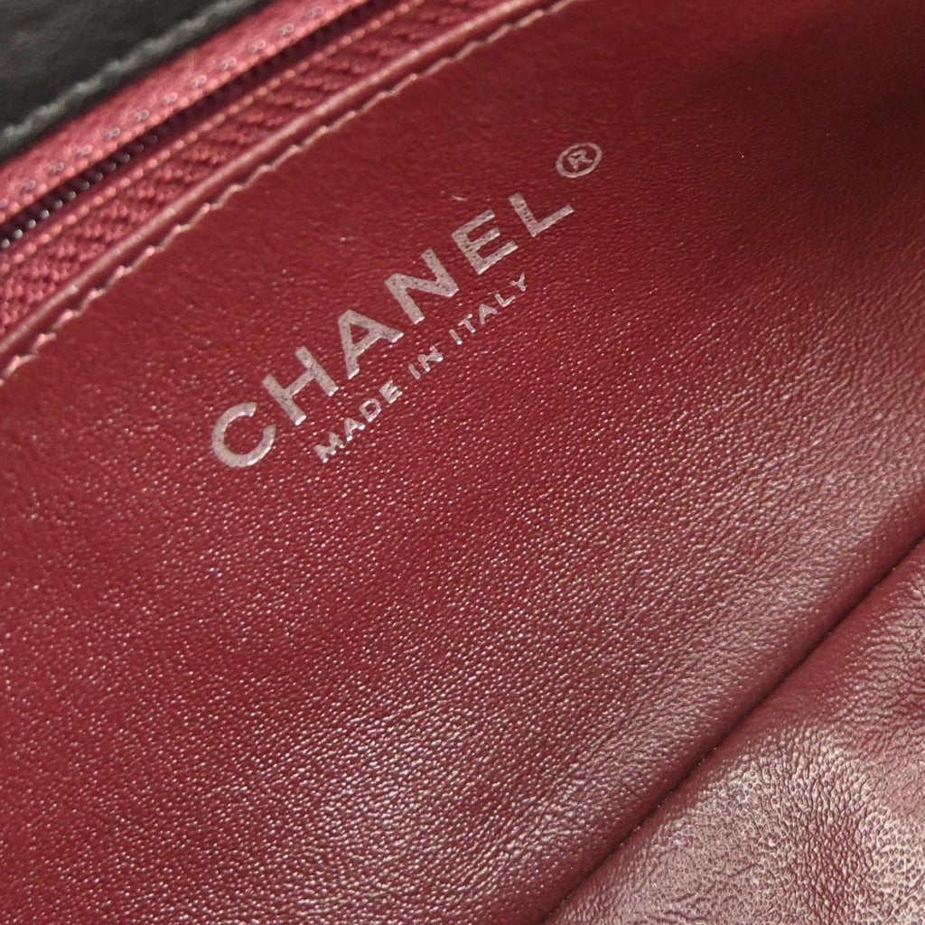 Chanel Black Calfskin Studded Single Flap Shoulder Bag