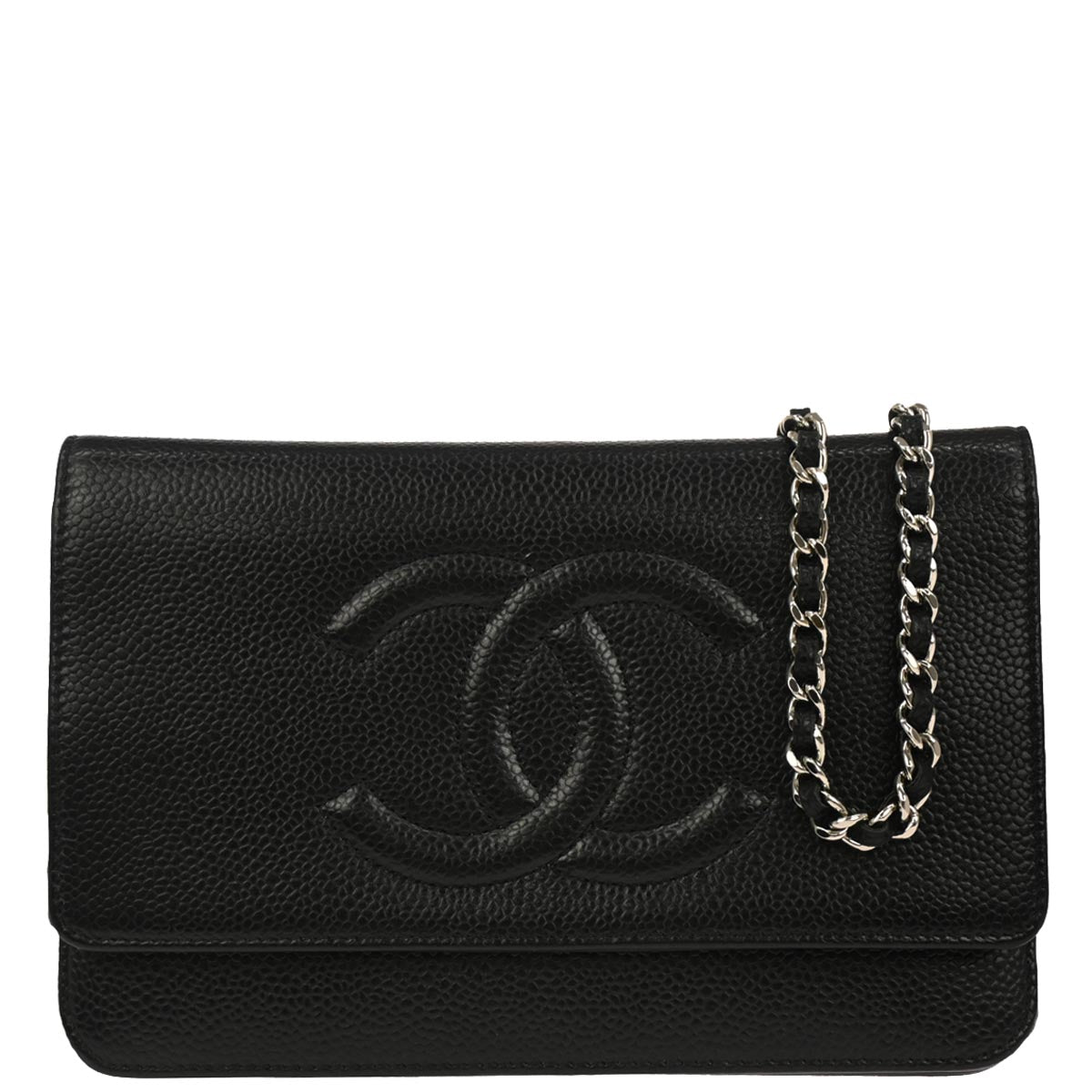 Chanel 2016-2017 Black Caviar Skin Timeless WOC Wallet on Chain Bag