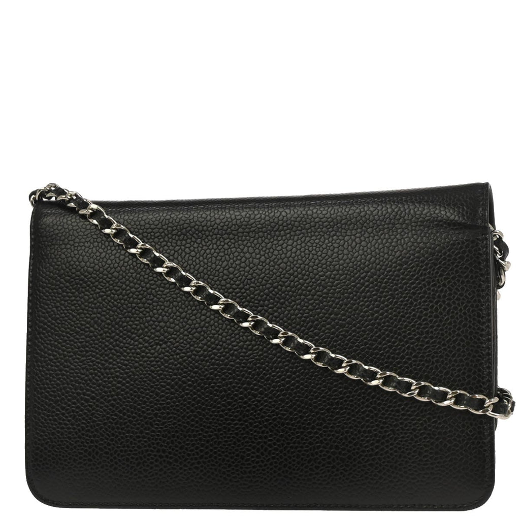 Chanel 2016-2017 Black Caviar Skin Timeless WOC Wallet on Chain Bag
