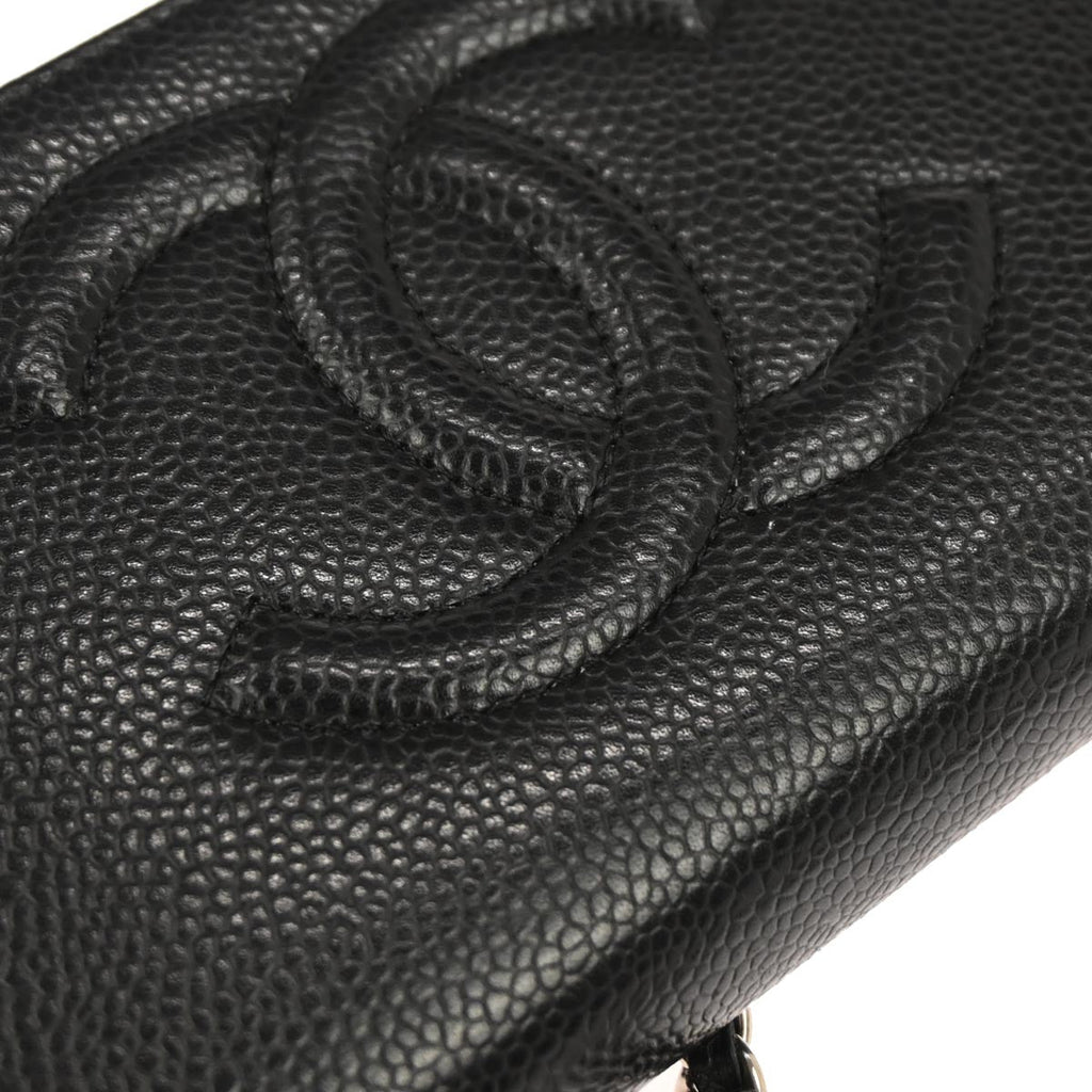 Chanel 2016-2017 Black Caviar Skin Timeless WOC Wallet on Chain Bag