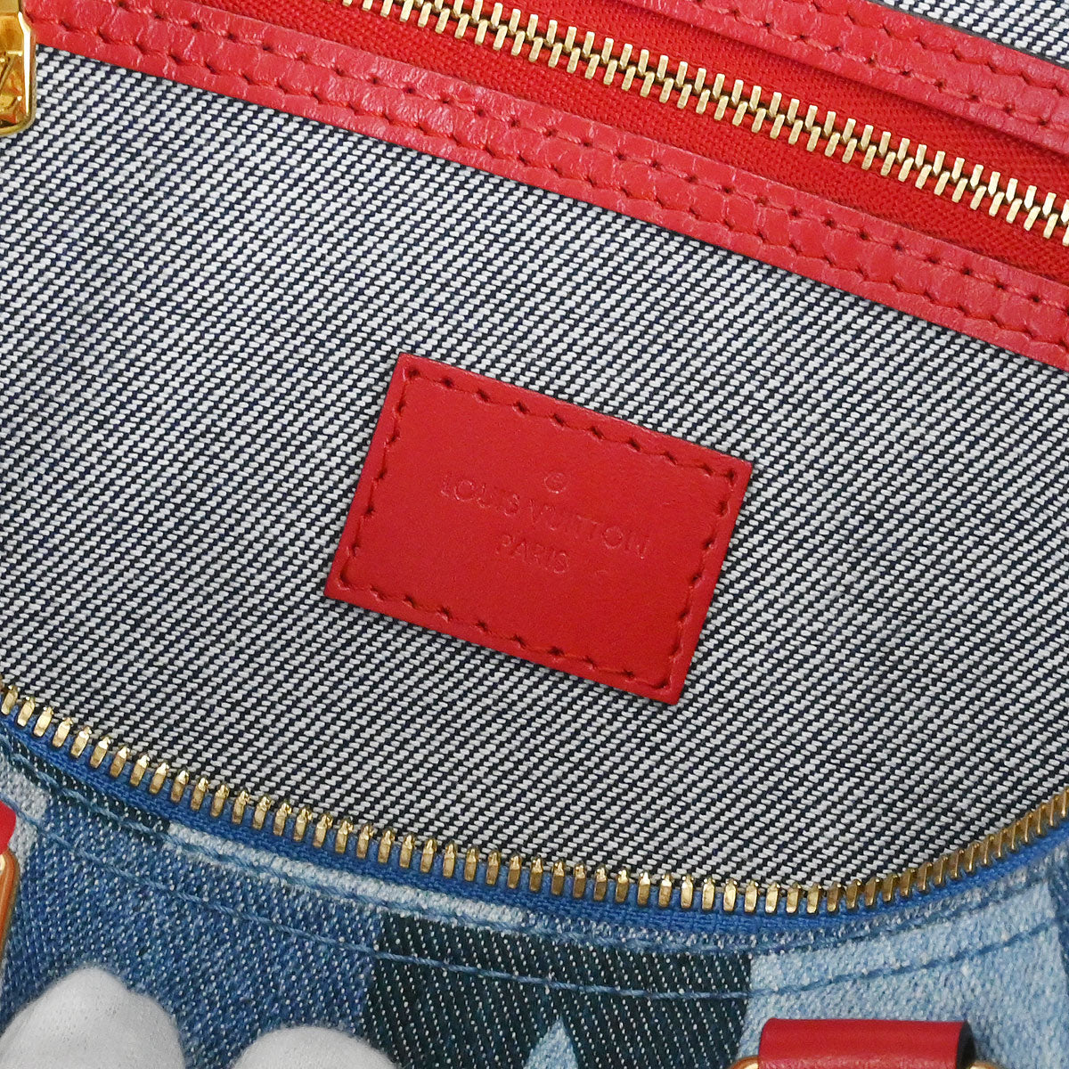 Louis Vuitton Denim Square Patchwork Speedy Bandouliere 30 2way Shoulder Handbag M45041