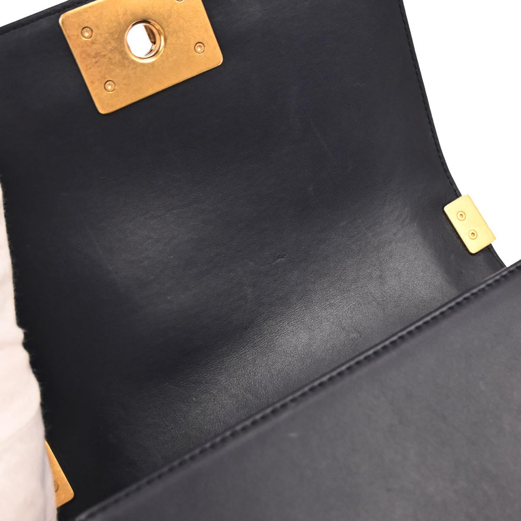 Boy Chanel Navy Lambskin Small Chain Shoulder Bag