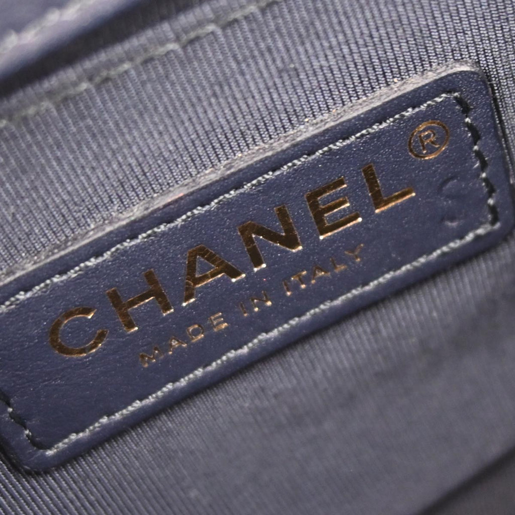 Boy Chanel Navy Lambskin Small Chain Shoulder Bag