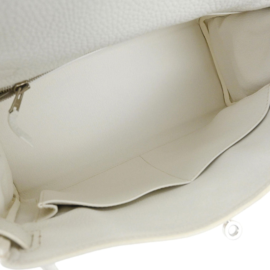 Hermes White Taurillon Clemence Kelly 28 Retourne 2way Shoulder Handbag