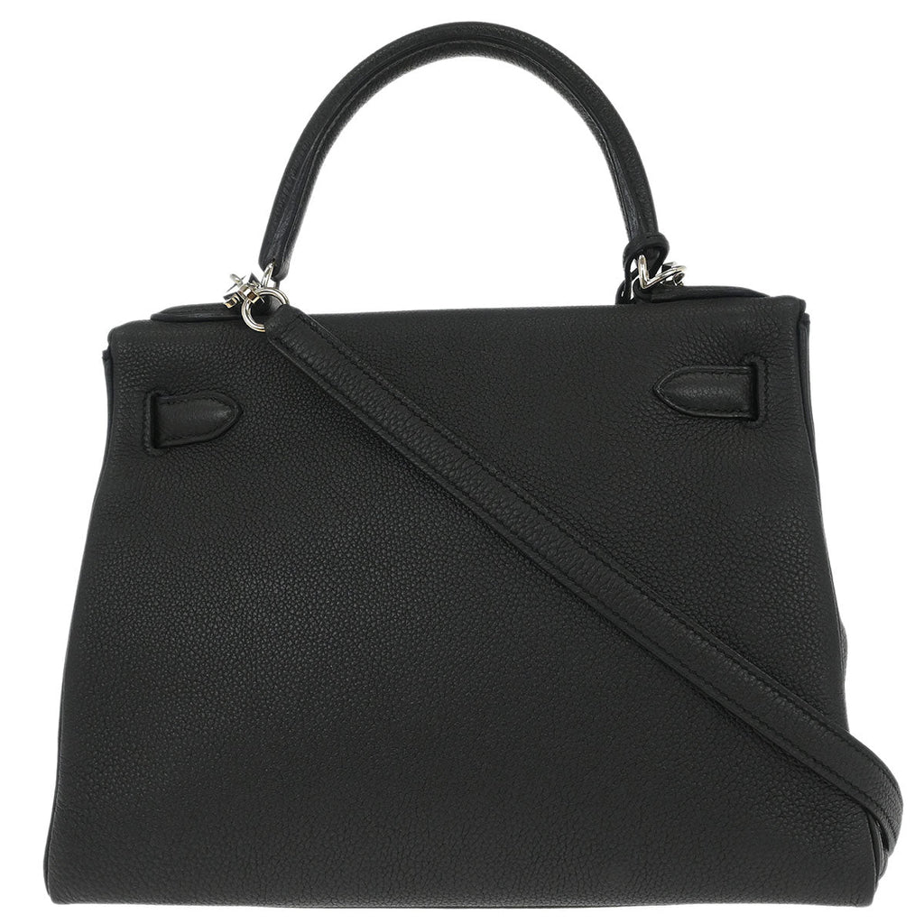 Hermes Black Togo Kelly 28 Retourne 2way Shoulder Handbag