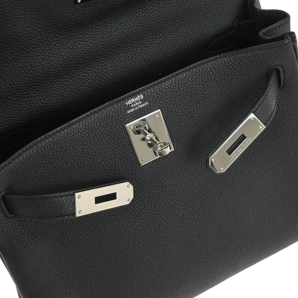 Hermes Black Togo Kelly 28 Retourne 2way Shoulder Handbag