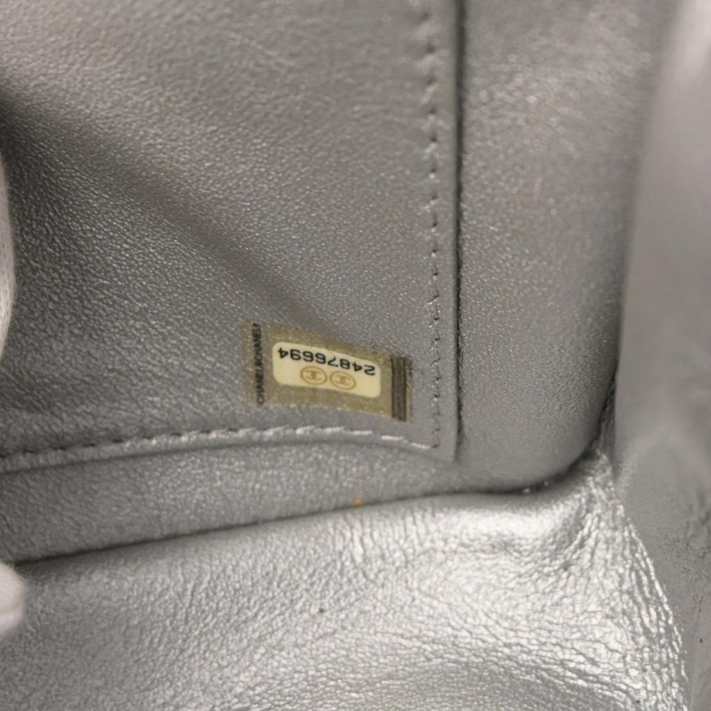 Chanel Silver Caviar Skin CC Filigree Flap Bag Shoulder Bag