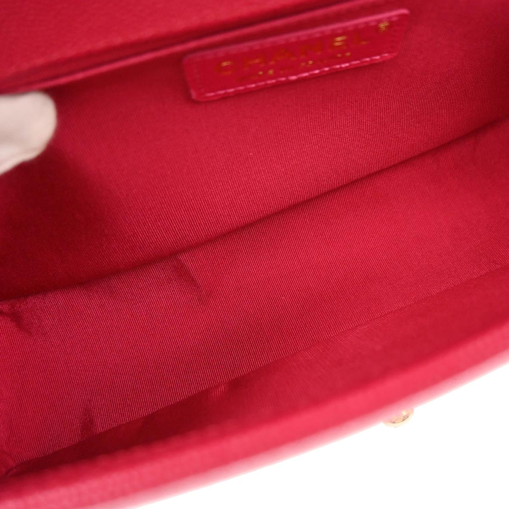 Boy Chanel Pink Caviar Skin Medium Chain Shoulder Bag