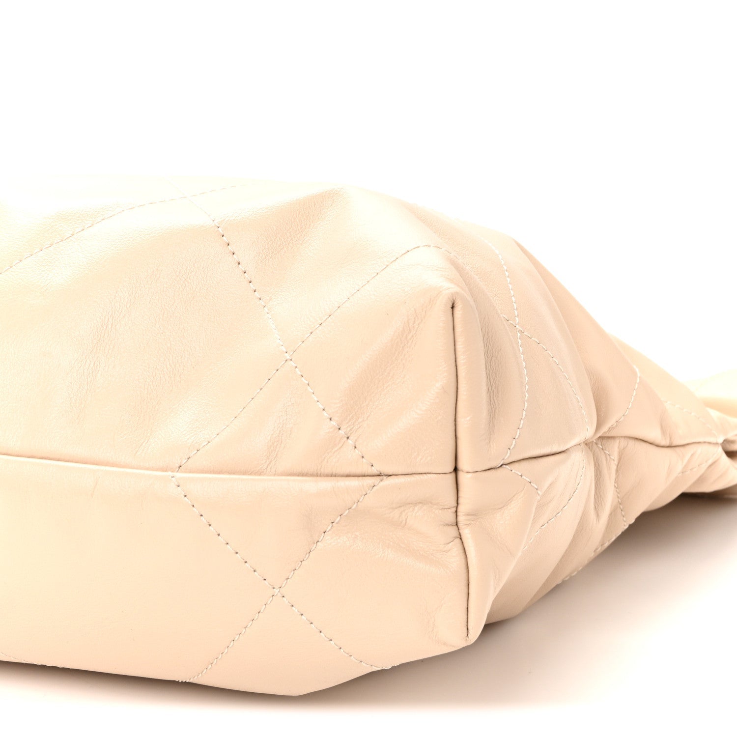 Chanel Shiny Calfskin Quilted Small Chanel 22 Ecru