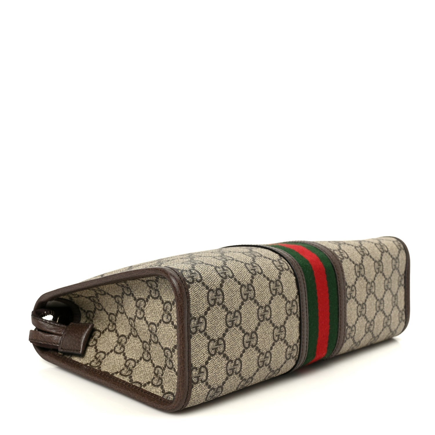 Gucci GG Supreme Monogram Web Ophidia GG Toiletry Case Beige New Acero