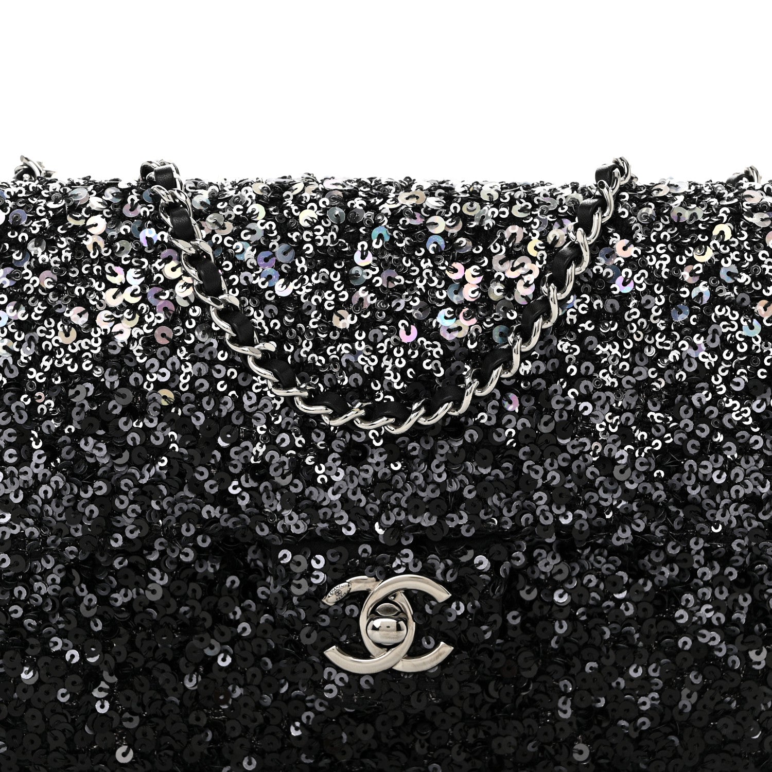 Chanel Shaded Sequins Mini Flap Black