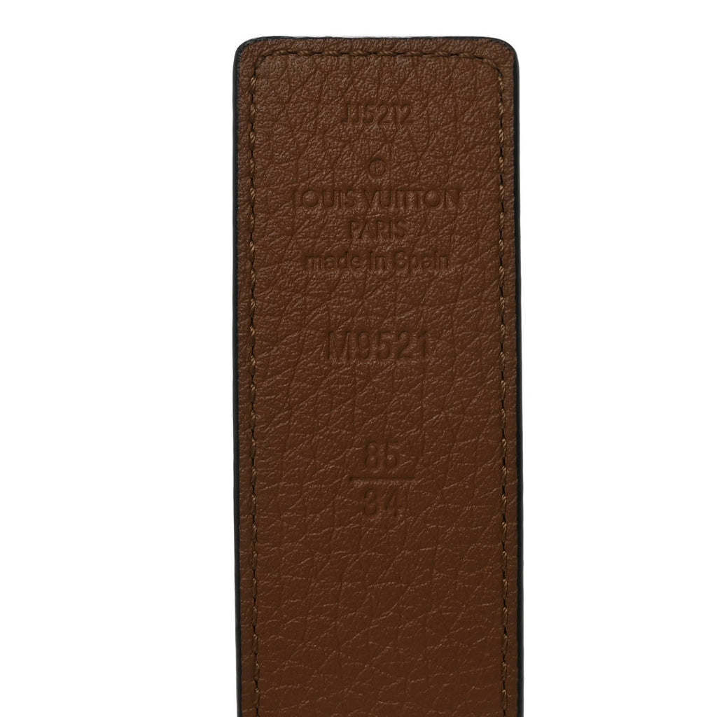 Louis Vuitton Taurillon Calfskin 30mm LV Initiales Reversible Belt 85 34 Black